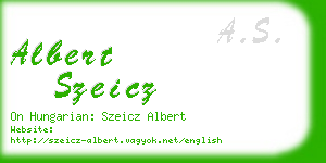 albert szeicz business card